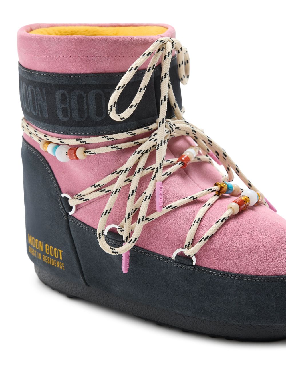 Light pink and blue logo-detail lace-up snow boots Moon boot x
