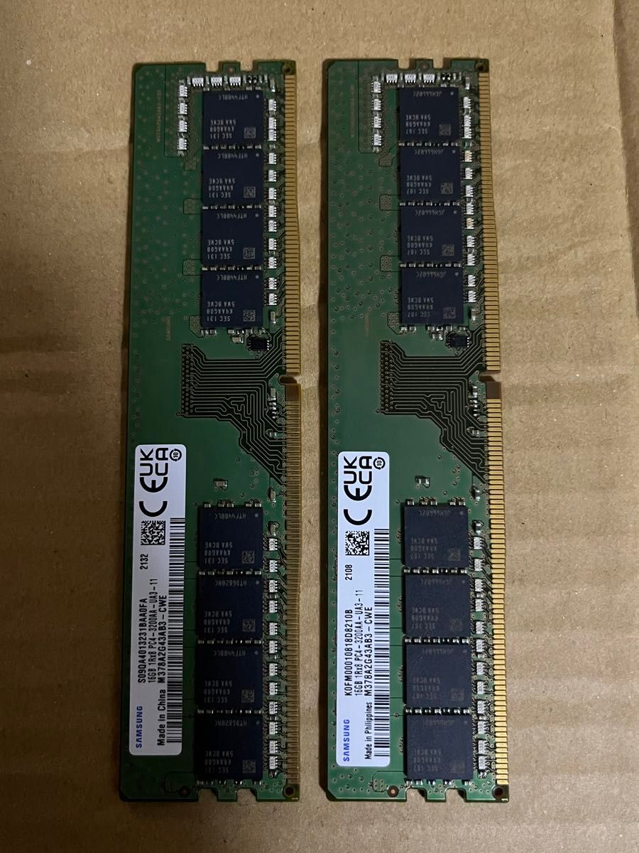 SAMSUNG PC4-3200AA 16GB 2枚 32GB DDR4 25600 メモリ 即時支払い
