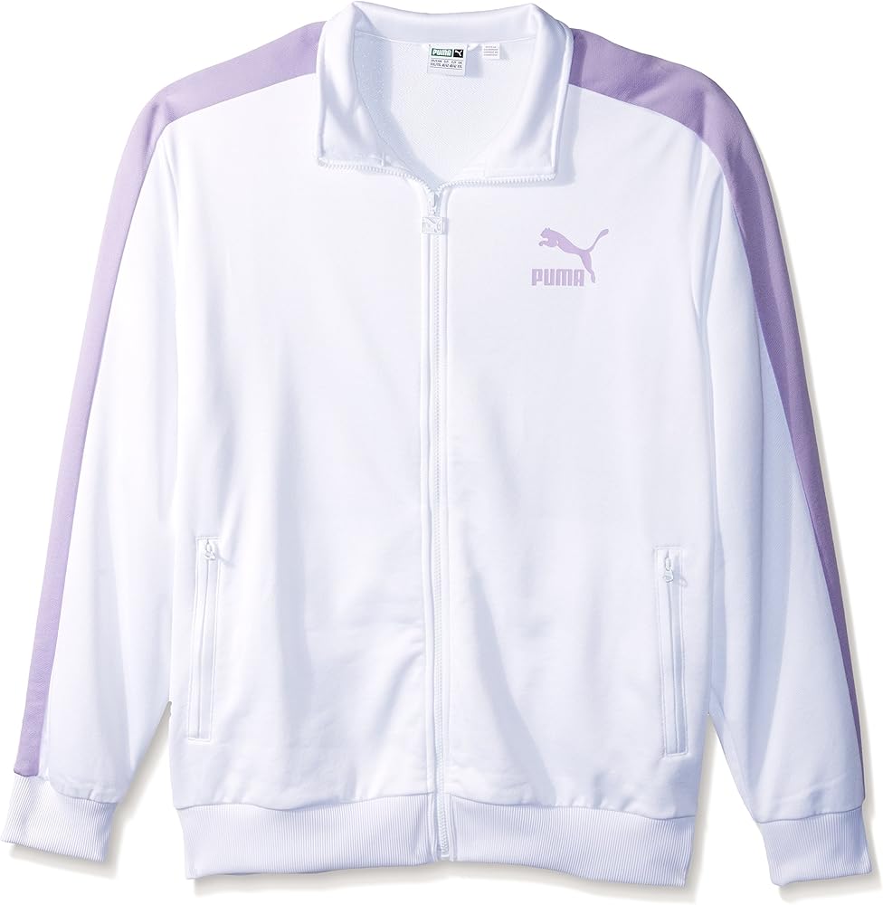 Puma Men's Archive T7 Track Jacket, White/Purple Rose, S at Amazon