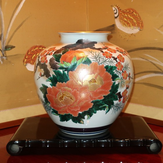 九谷焼 【在庫一掃セール】花瓶 陶器 本金牡丹梅 : ZAZU&CO. - 通販