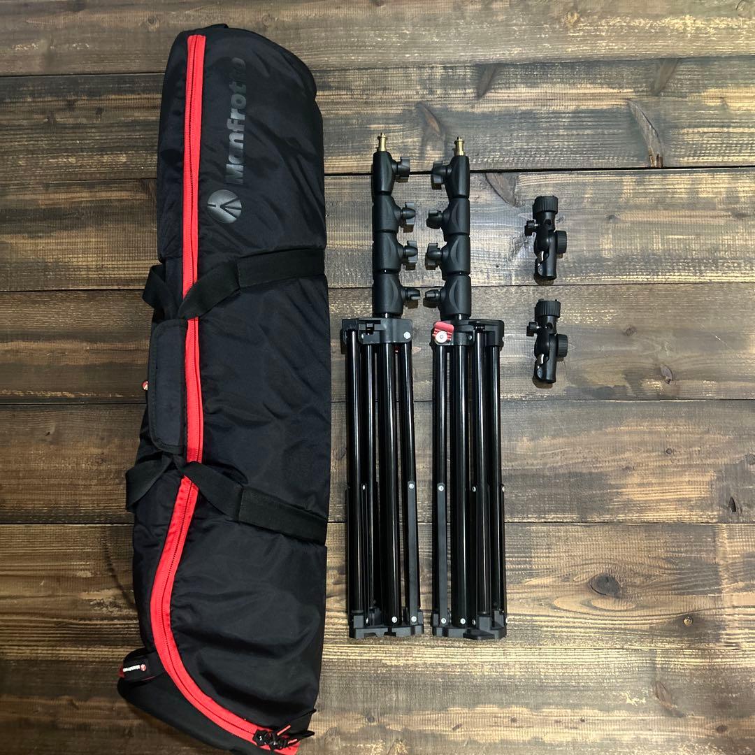 Manfrottoライトスタンド1051JBAC２セット スナップティルトヘッド Manfrotto（マンフロット） 【OUTLET】スナップティルトヘッド