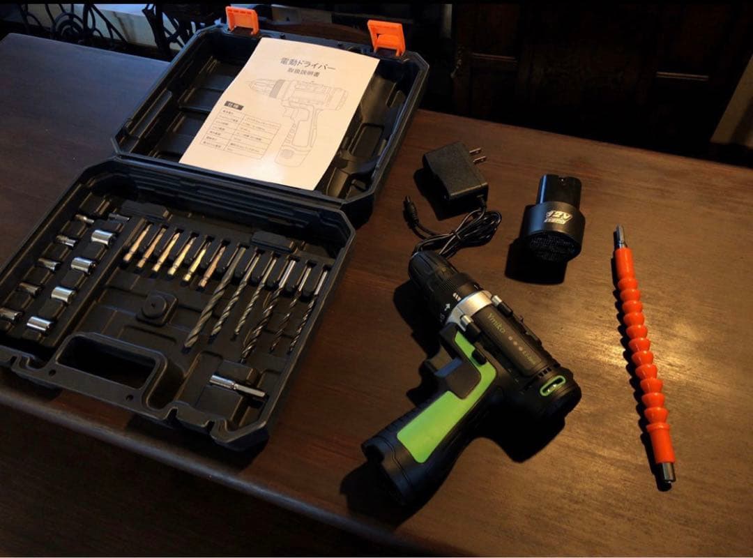 【新品未開封】電動ドライバーセット Ymiko 12V充電式コードレス VERSOS LED付 電動コンパクトドライバー SHINE 電動ドライバー セット
