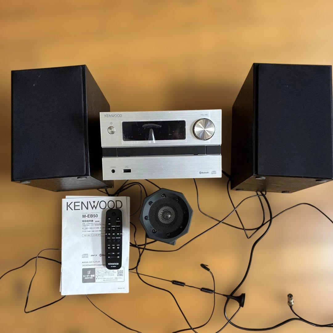 KENWOOD M-EB50 ミニコンポ別のスピーカー1個とアンテナ付き JVCケンウッド（JVC KENWOOD） ケンウッド CDミニコンポ シルバー
